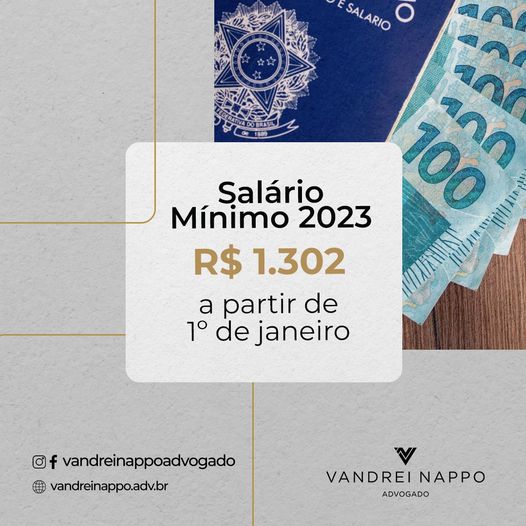 Salário-mínimo 2023: R$ 1.302,00 a partir de 1° de janeiro